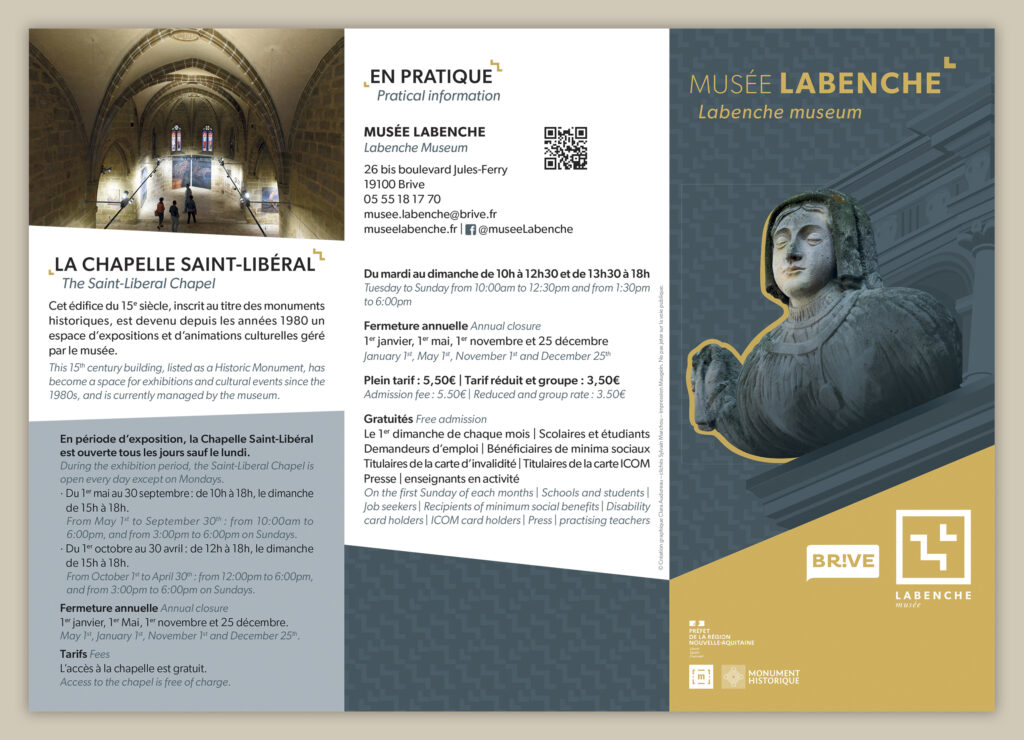 Dépliant de présentation du musée Labenche, version 2023, face extérieure
