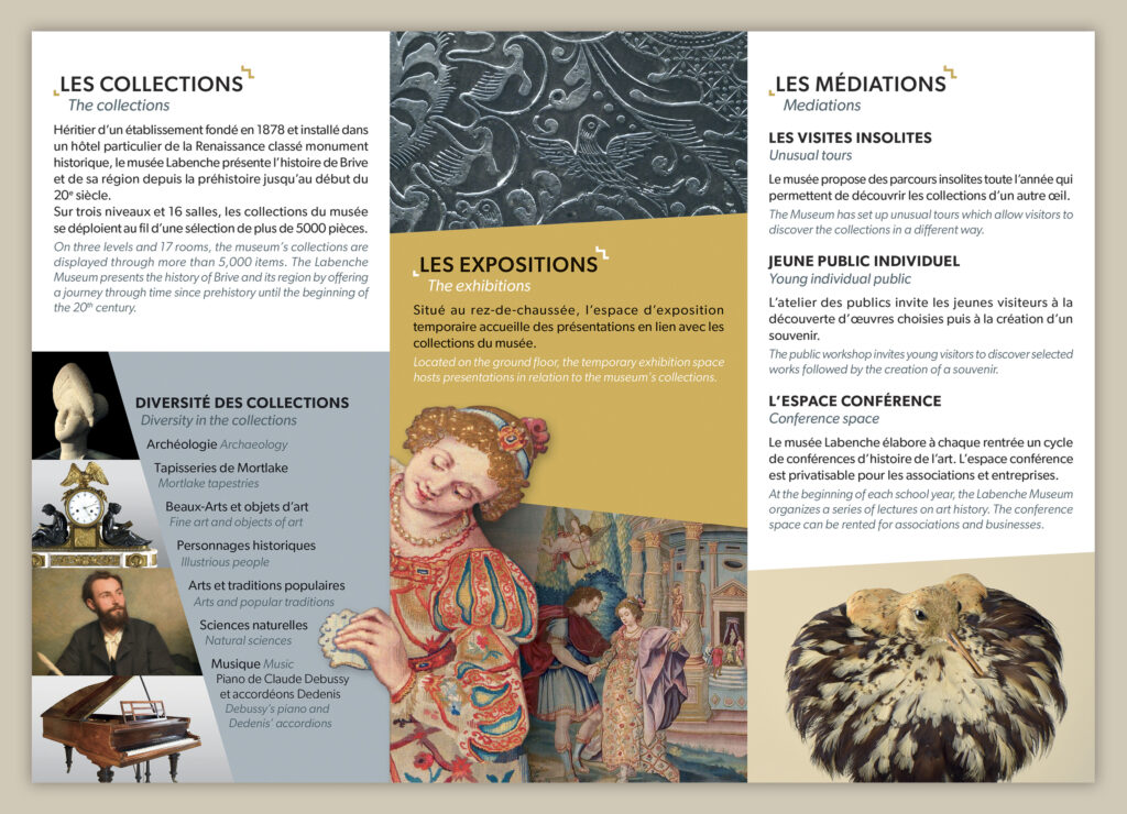 Dépliant de présentation du musée Labenche, version 2023, face intérieure